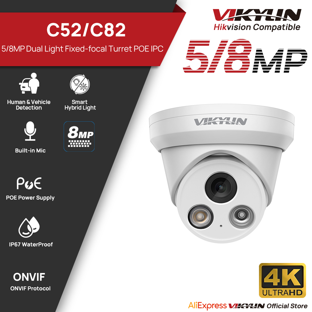 Outdoor Lighting Mains Powered - VIKYLIN 5/8MP 4K กล้อง IP แสงคู่กลางแจ้ง