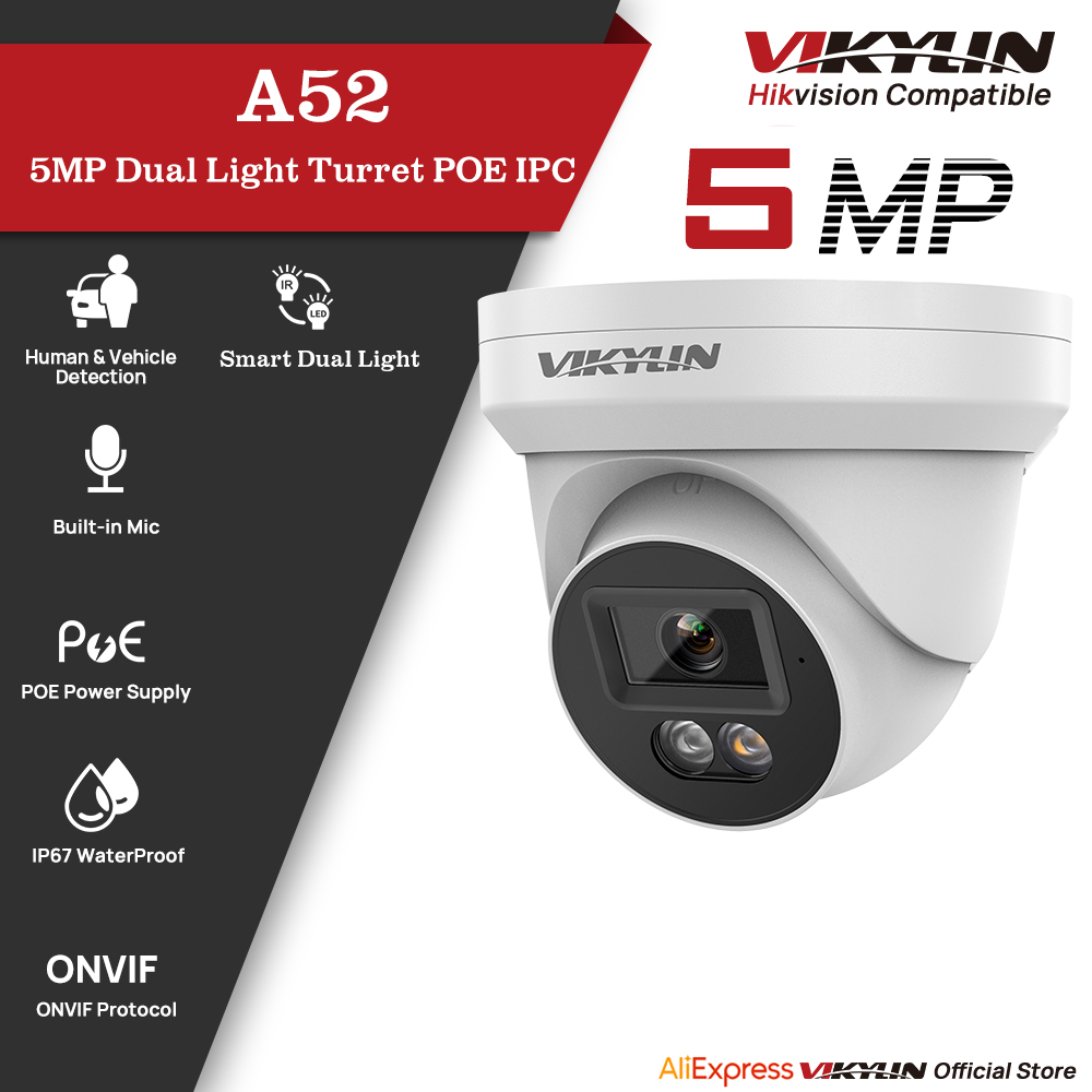 Outdoor Lighting Mains Powered - VIKYLIN 5MP กล้องรักษาความปลอดภัย IP พร้อมระบบเสียงอัจฉริยะแบบคู่ Poe