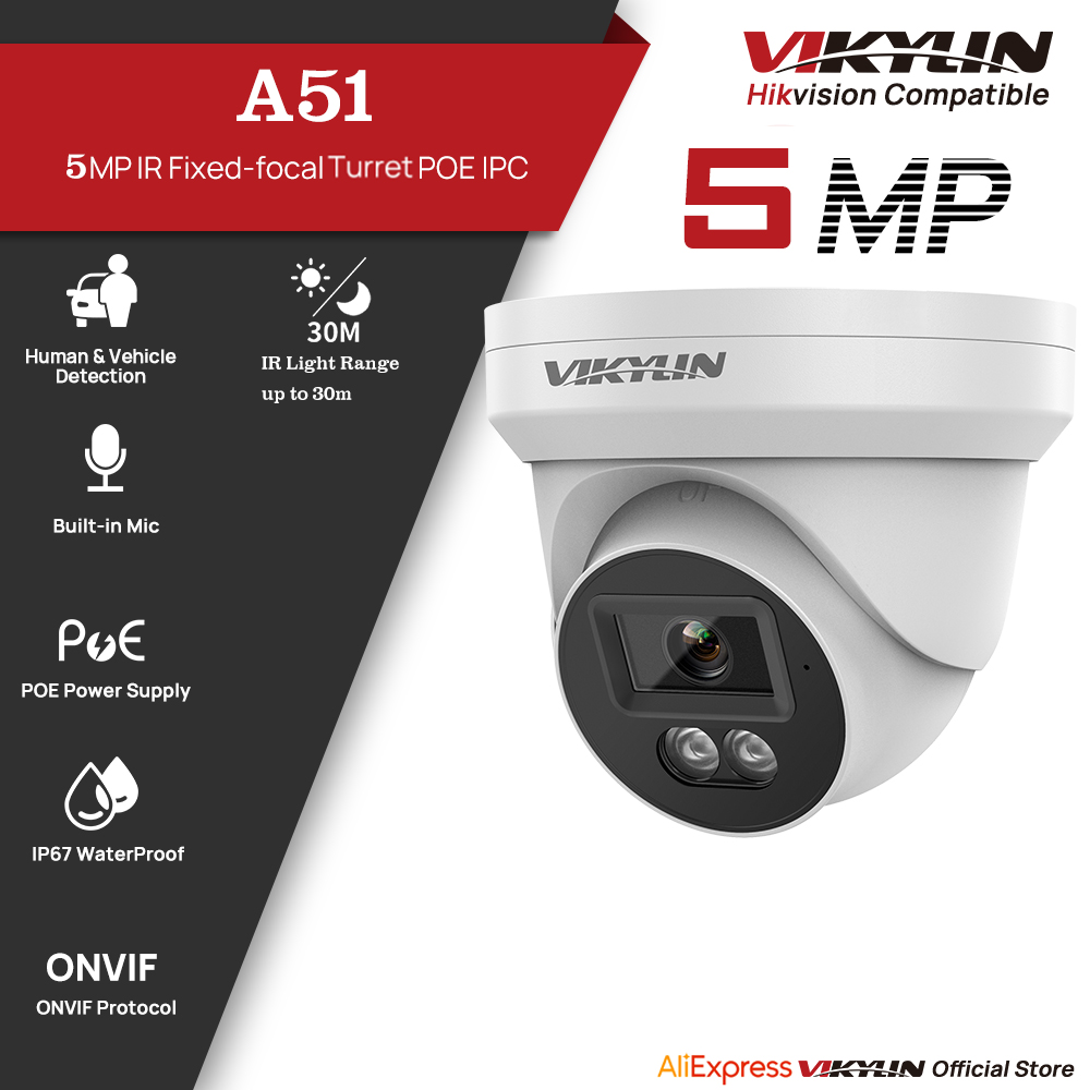 Outdoor Lighting Mains Powered - VIKYLIN 5MP กล้องรักษาความปลอดภัย IP พร้อมอินฟราเรด ไนท์วิชั่น