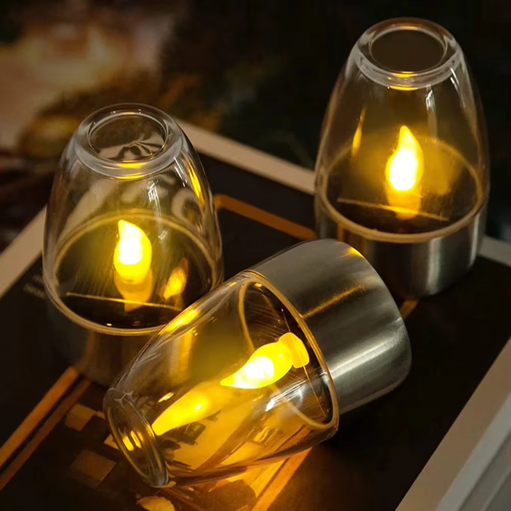 Outdoor Lighting Deck - LED สแตนเลสไฟเทียนพลังงานแสงอาทิตย์ลานกลางแจ้งสวนโคมไฟพลังงานแสงอาทิตย์สนามหญ้าดาดฟ้าตกแต่งไฟกลางคืนโคมไฟพลังงานแสงอาทิตย์