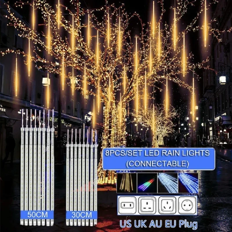 Outdoor Lighting Youtube - 30 ซม./50 ซม.ฝนดาวตกกันน้ํา 8 หลอดไฟ LED