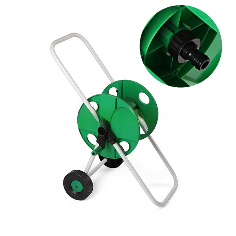 Outdoor Lighting Collections - รถเข็นเก็บสายยางแบบพกพา สำหรับใช้งานกลางแจ้งในครัวเรือน พร้อมล้อเลื่อน แบบเข็นมือ พร้อมชั้นวางเก็บสายยางอย่างรวดเร็ว