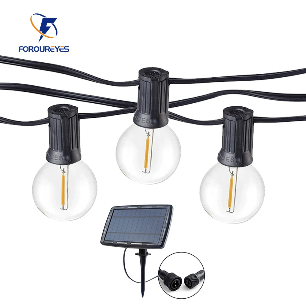 Outdoor Lighting Under Pergola - ไฟราว Led พลังงานแสงอาทิตย์100/50/25ft หลอดไฟ LED G40กลางแจ้งชาร์จได้สำหรับตกแต่งสวนในงานปาร์ตี้งานแต่งงาน