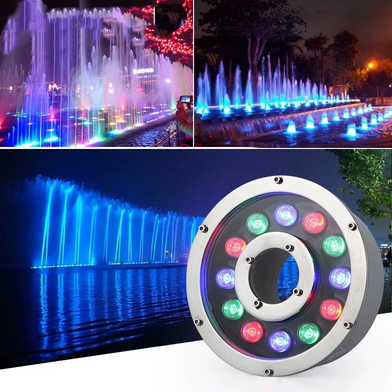 Outdoor Lighting Around Pool - ไฟน้ำพุ LED RGB 12V 24V ไฟใต้น้ำทรงกลม