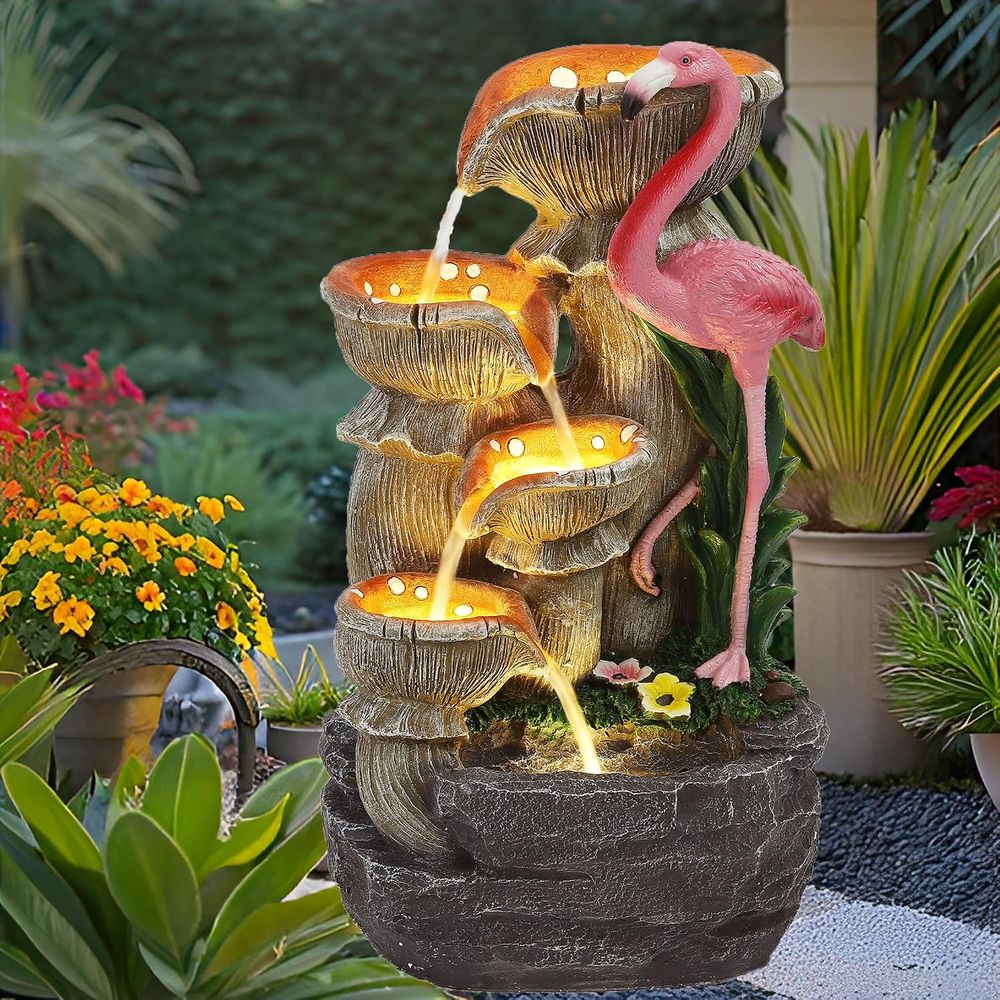 Outdoor Lighting Deck - น้ำพุตกแต่ง 5 ชั้น สำหรับใช้ในร่มและกลางแจ้ง พร้อมไฟ LED
