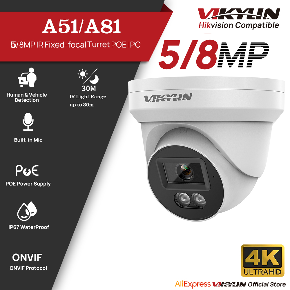 Outdoor Lighting Mains Powered - VIKYLIN 5/8MP HD กล้องรักษาความปลอดภัย IP Poe