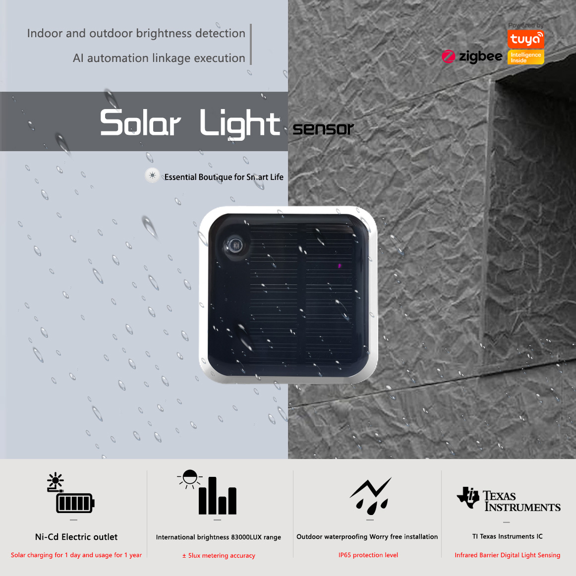 Outdoor Lighting Zigbee - Tuya Zigbee Solar Light Sensor กันน้ํา
