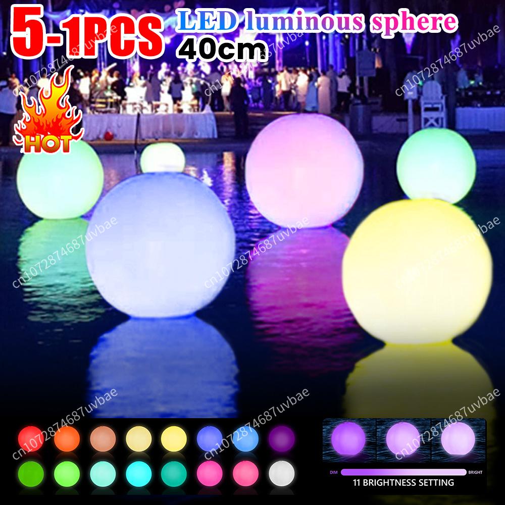 Outdoor Lighting Around Pool - ลูกบอลชายหาดเป่าลม 16 สี LED เรืองแสง ลูกบอลชายหาดเป่าลมขนาด