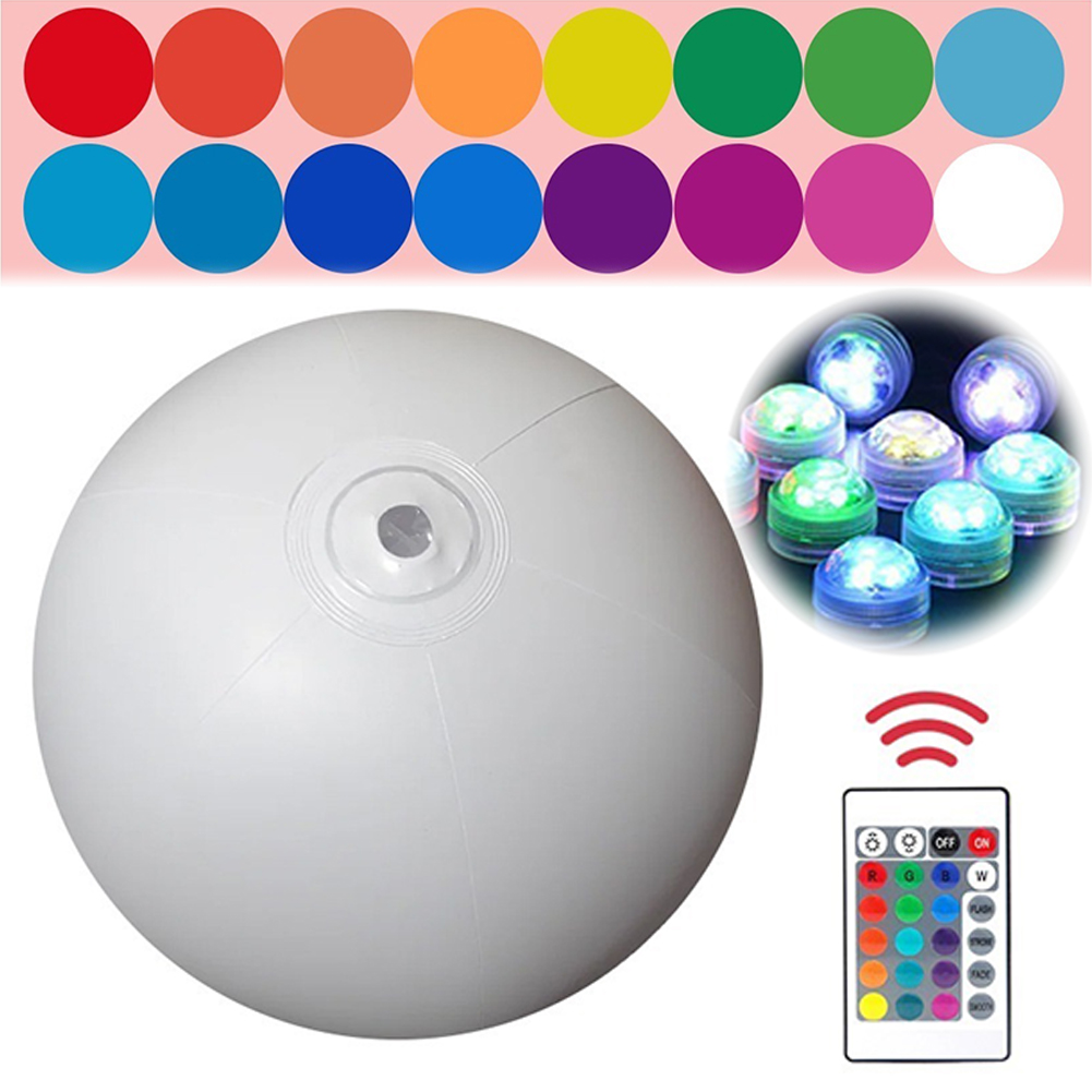 Outdoor Lighting Around Pool - ลูกบอลชายหาดเป่าลม 16 สี ไฟ LED ส่องสว่าง