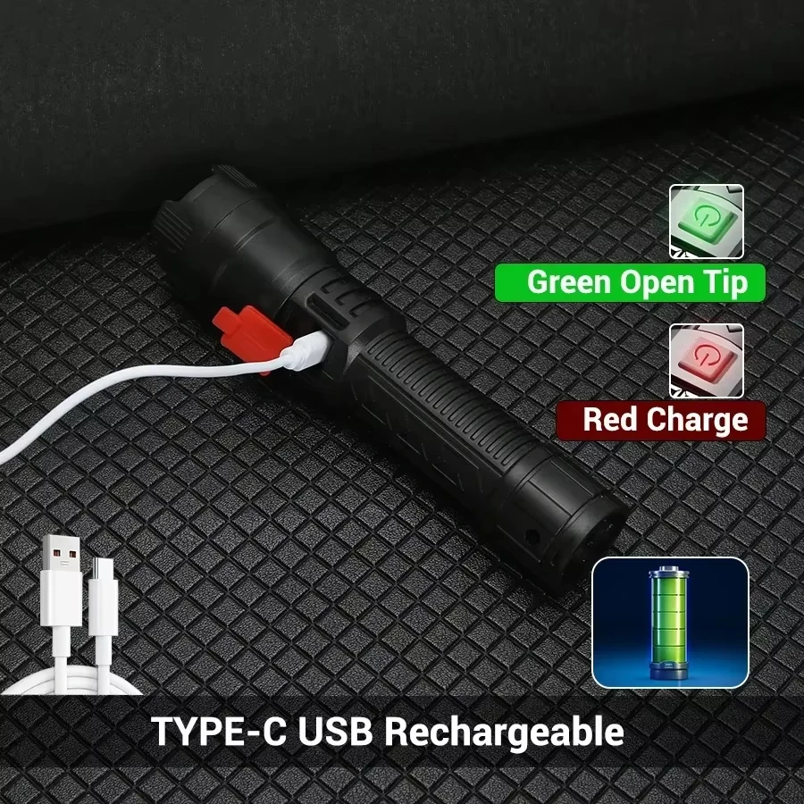 ไฟฉาย LED พลังสูง ไฟฉายยุทธวิธ - Outdoor Lighting Usb บทวิจารณ์และราคา