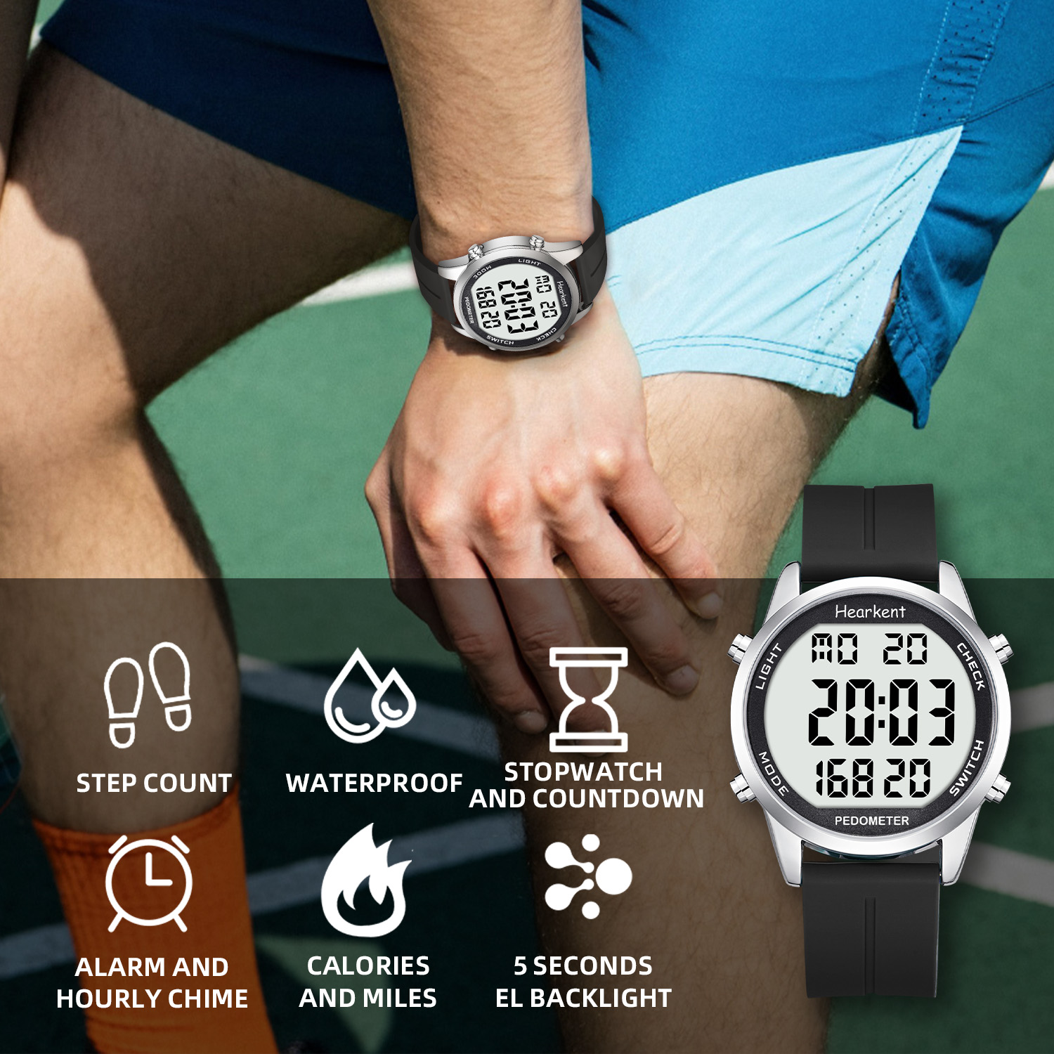 Hearkent Pedometer นาฬิกาผู้ชา - Outdoor Lighting Deck บทวิจารณ์และราคา