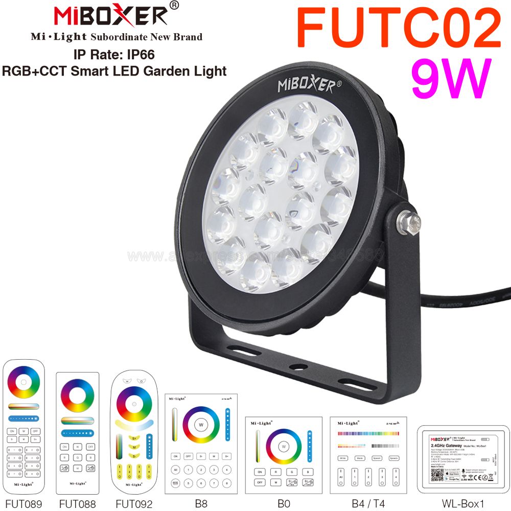 MiBoxer 9W RGB + CCT LED Garde - Outdoor Lighting Zigbee บทวิจารณ์และราคา
