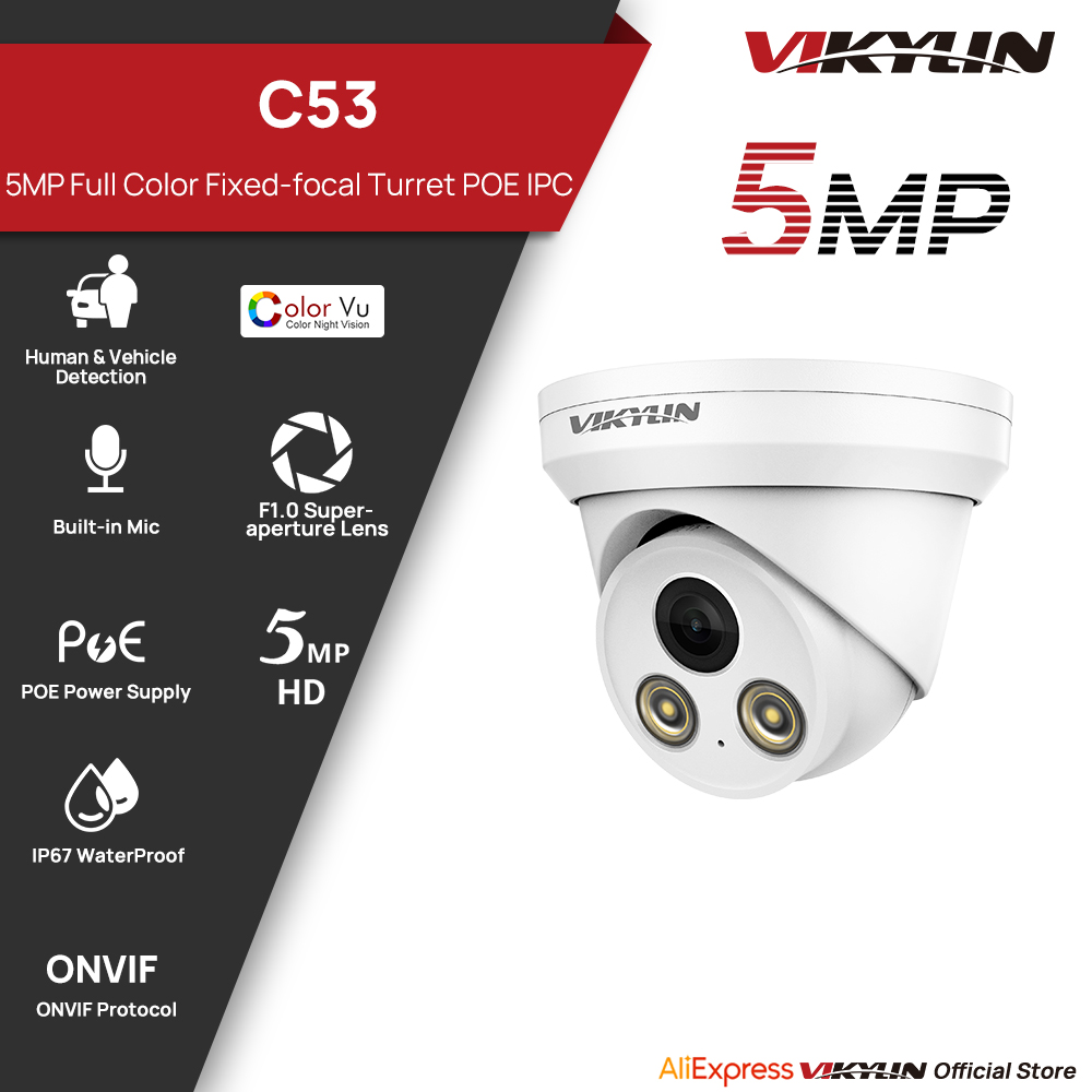 VIKYLIN 5MP กล้อง IP สีเต็มรูป - Outdoor Lighting Mains Powered บทวิจารณ์และราคา