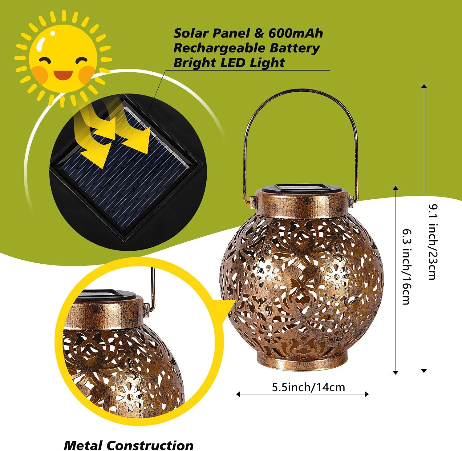 1-6 ชิ้นโคมไฟพลังงานแสงอาทิตย์ - Outdoor Lighting Under Pergola บทวิจารณ์และราคา