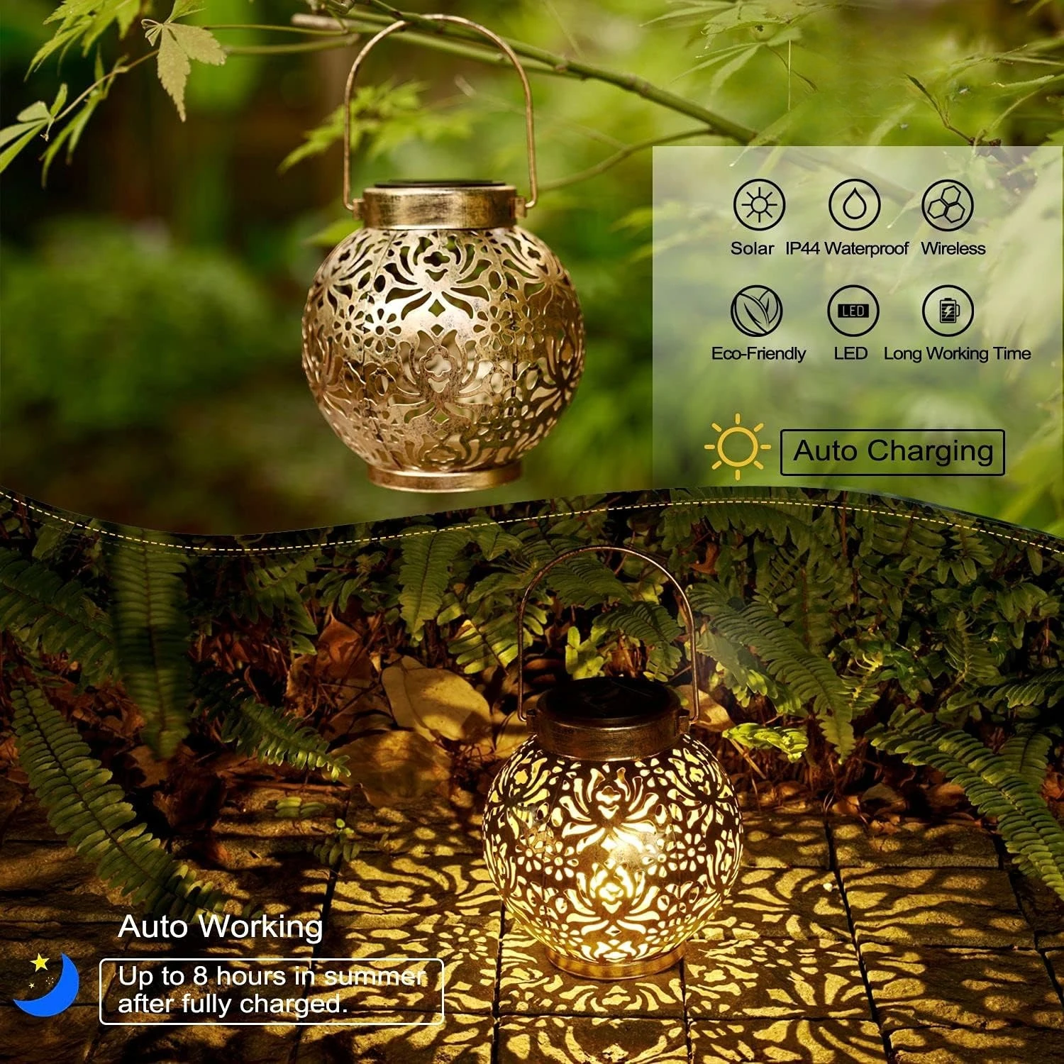 1-6 ชิ้นโคมไฟพลังงานแสงอาทิตย์ - Outdoor Lighting Under Pergola บทวิจารณ์และราคา