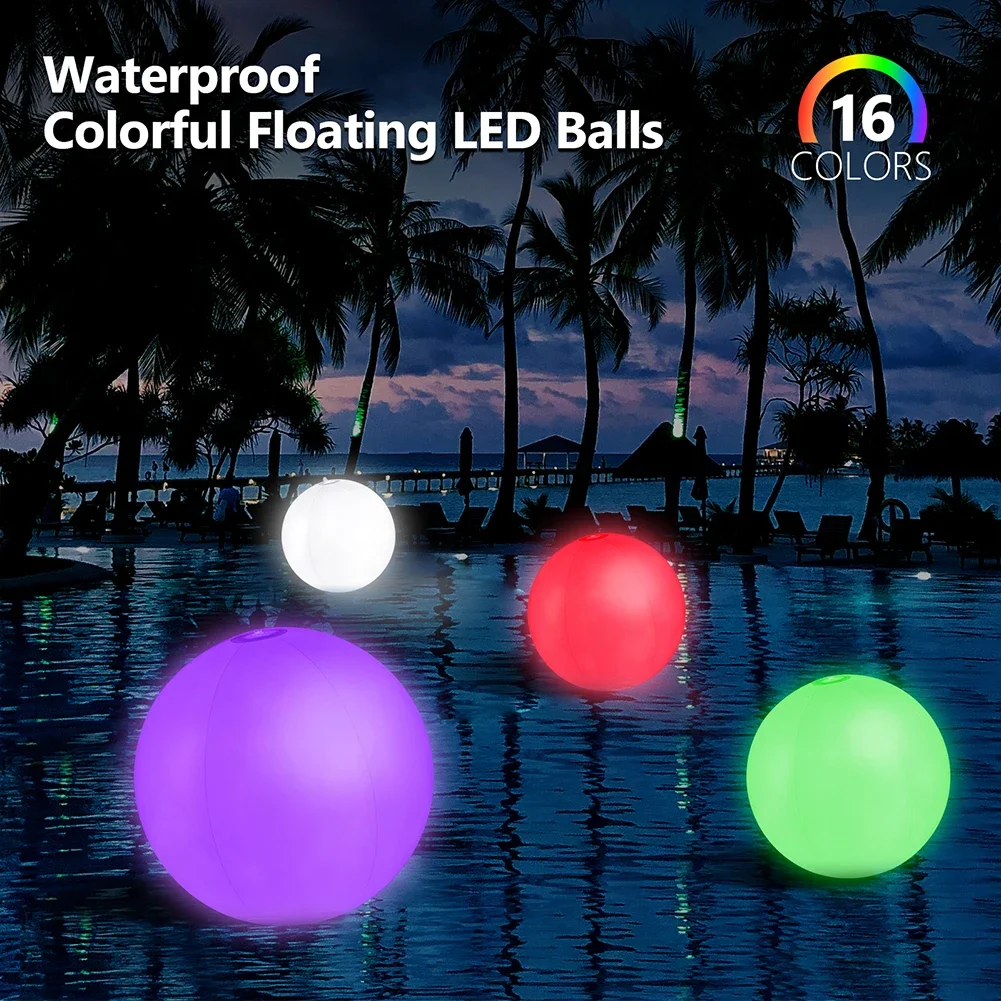 ลูกบอลชายหาดเป่าลม 16 สี LED เ - Outdoor Lighting Around Pool บทวิจารณ์และราคา