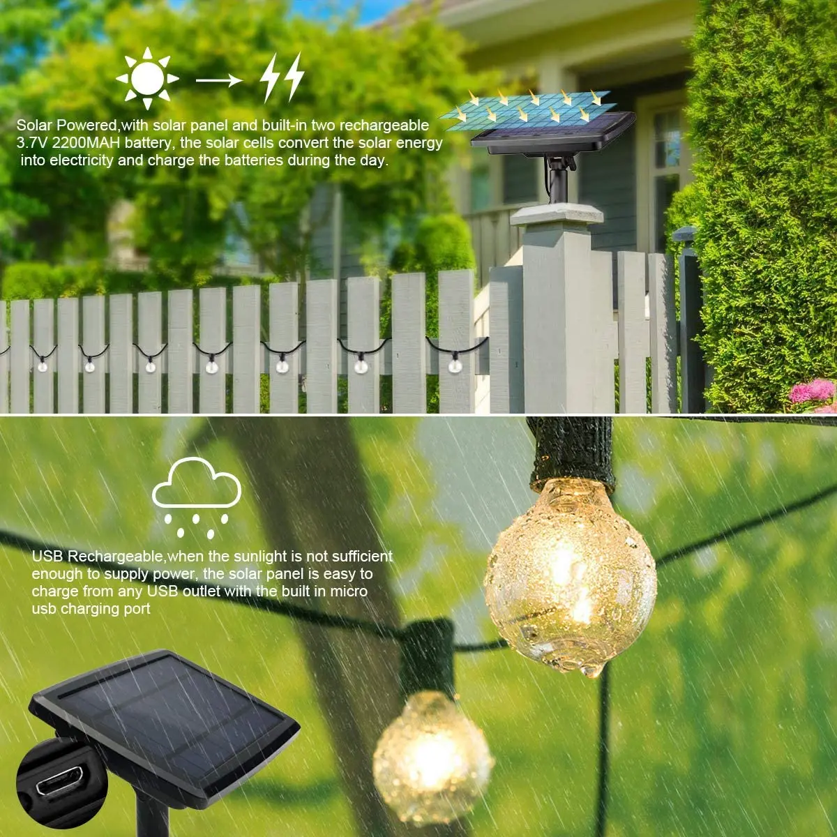ไฟราว Led พลังงานแสงอาทิตย์100 - Outdoor Lighting Under Pergola บทวิจารณ์และราคา