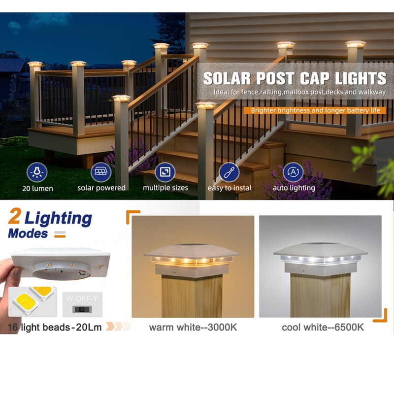 ไฟฝาครอบเสาพลังงานแสงอาทิตย์ 4 - Outdoor Lighting Deck บทวิจารณ์และราคา