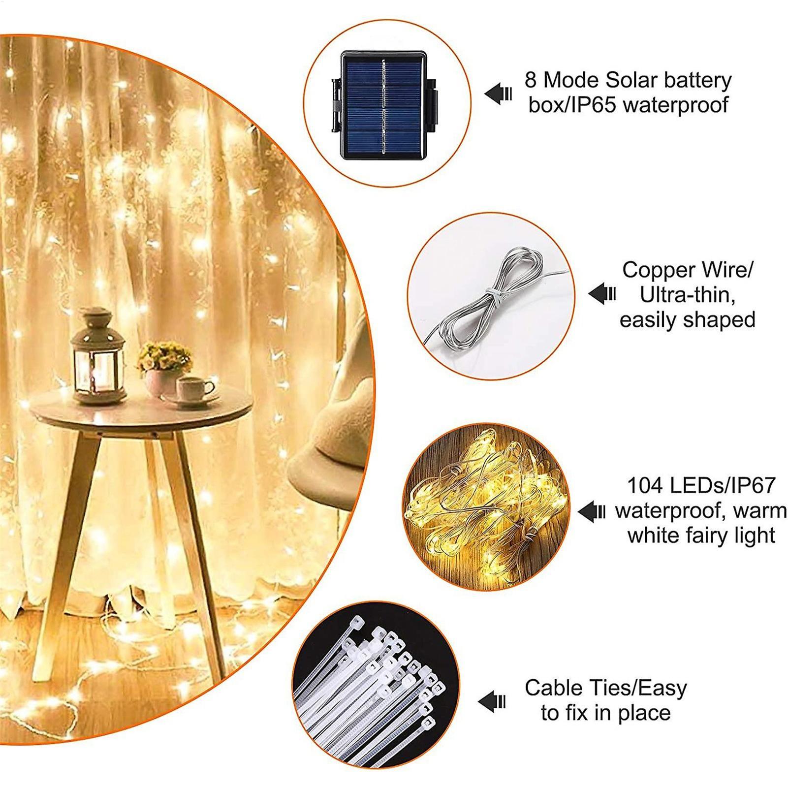 ไฟประดับร่มโซลาร์เซลล์ 104 LED - Outdoor Lighting Under Pergola บทวิจารณ์และราคา