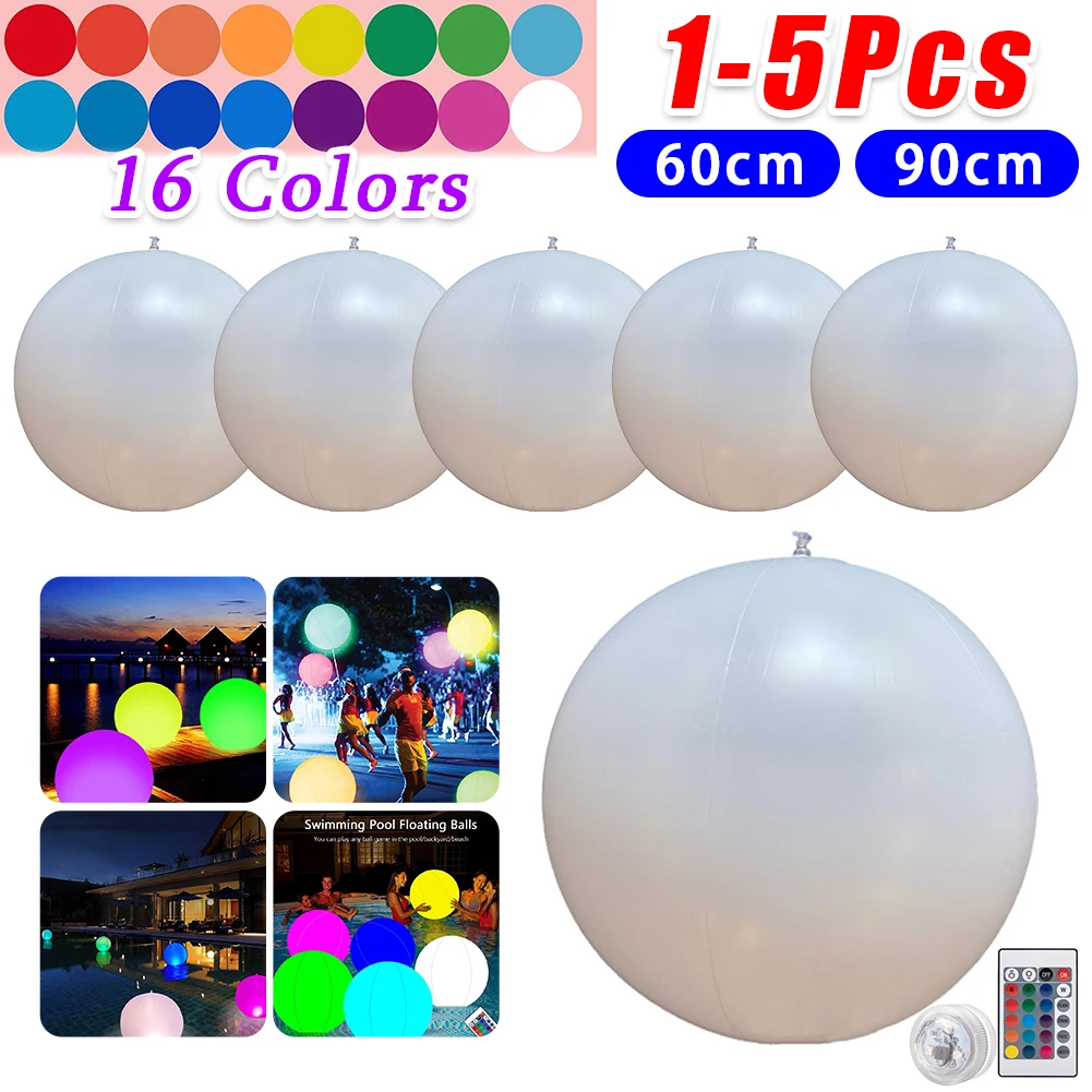 1-5PCS 60/90 ซม.ลอยไฟสระว่ายน้ - Outdoor Lighting Around Pool บทวิจารณ์และราคา