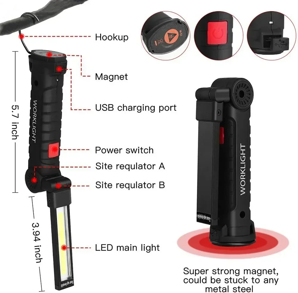ไฟฉาย LED COB แบบชาร์จไฟได้ผ่า - Outdoor Lighting Usb บทวิจารณ์และราคา