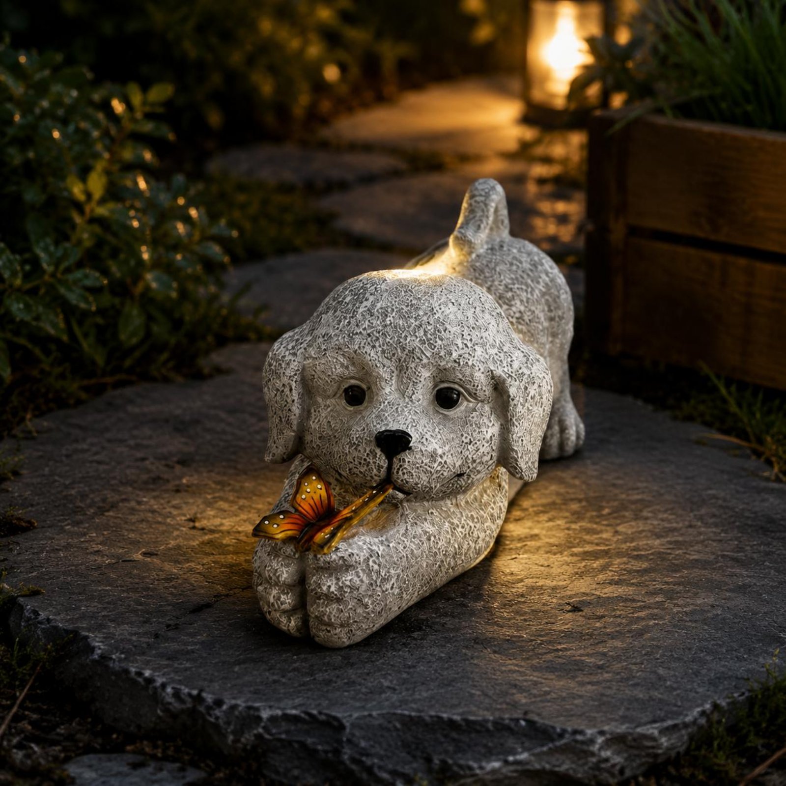 รูปปั้นสุนัขพลังงานแสงอาทิตย์  - Outdoor Lighting Yard บทวิจารณ์และราคา