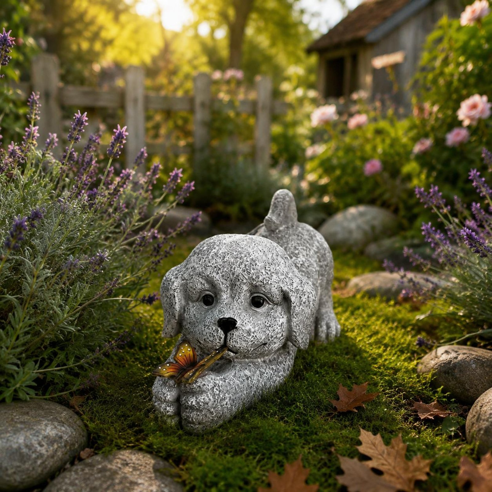 รูปปั้นสุนัขพลังงานแสงอาทิตย์  - Outdoor Lighting Yard บทวิจารณ์และราคา
