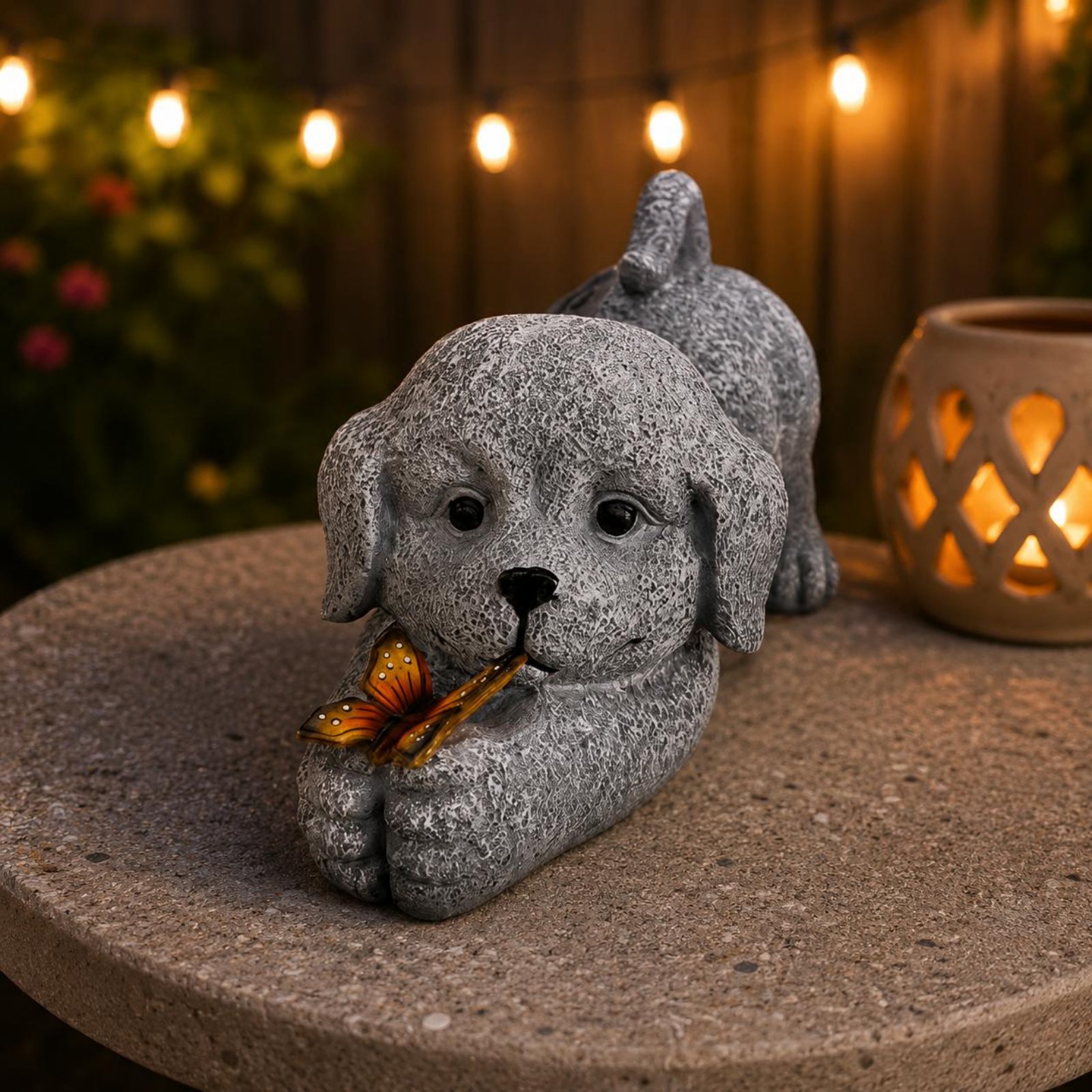 รูปปั้นสุนัขพลังงานแสงอาทิตย์  - Outdoor Lighting Yard บทวิจารณ์และราคา